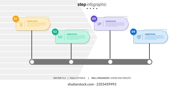 Presentation business infographic template with 4 options. Vector illustration.
