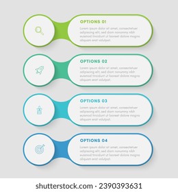 Infografik-Vorlage für das Präsentationsgeschäft mit 4 Optionen