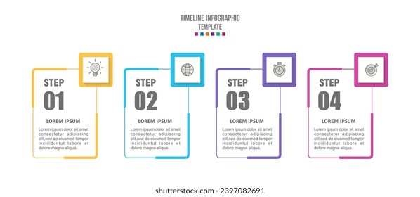 Presentación de la plantilla de infografía del negocio con 4 opciones o pasos. Plantilla moderna de diseño infográfico. Concepto creativo de cinco etapas del proyecto empresarial