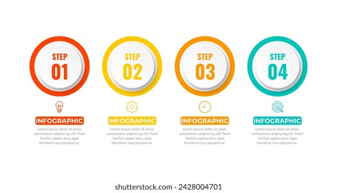 Presentation business infographic template with 4 options. Vector illustration.