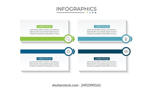 Presentation business infographic template with 4 options. Vector illustration.