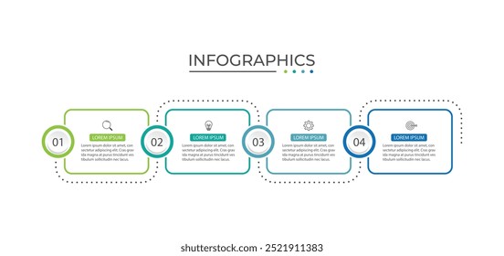 Presentation business infographic template with 4 options. Vector illustration.