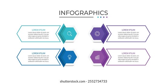 Presentation business infographic template with 4 options. Vector illustration.