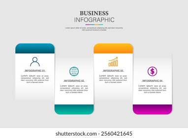 Presentation business infographic template with 4 options and icons. used for presentation, web site, diagram