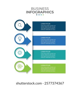 Presentation business infographic template with 4 options. Vector illustration.