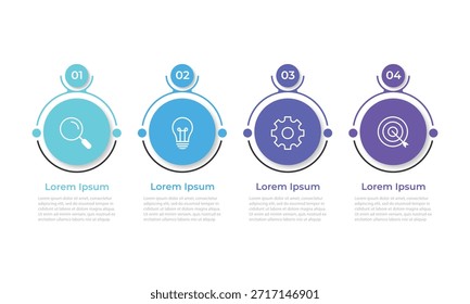Plantilla de presentación de infografía de negocios con 4 opciones