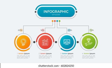 Presentation business infographic template and 4 options  Vector illustration 