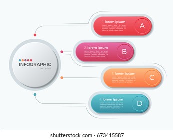 Presentation business infographic template with 4 options. Vector illustration.