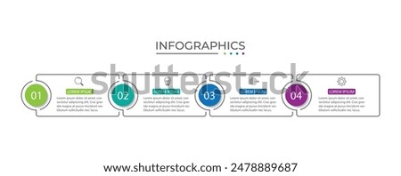 Presentation business infographic template with 4 options. Vector illustration.