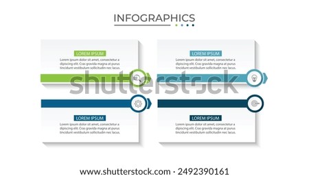 Presentation business infographic template with 4 options. Vector illustration.