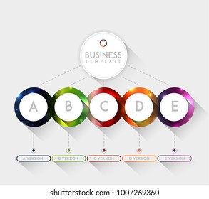 Presentation business infographic template with 5 options. Vector illustration. Eps10