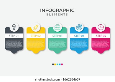 Plantilla de información empresarial de presentación con 5 opciones
