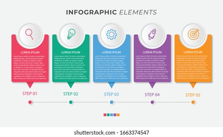 Presentation business infographic template with 5 options