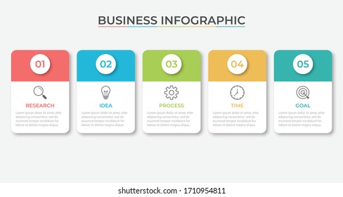 Presentation business infographic template with 5 options. Vector illustration.