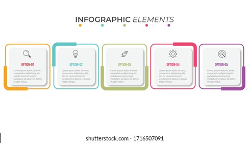 Presentation business infographic template with 5 options