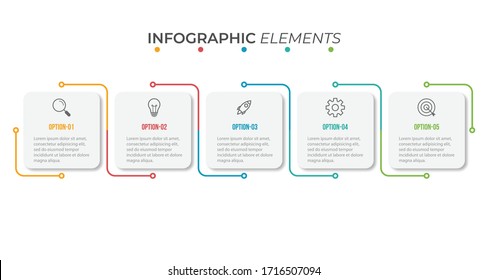 Presentation business infographic template with 5 options