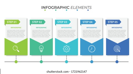 Presentation business infographic template with 5 options