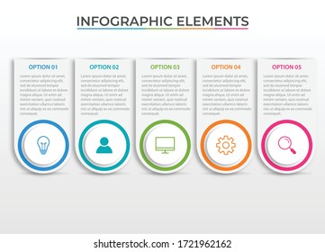 Presentation business infographic template with 5 options