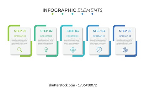 Presentation business infographic template with 5 options. Vector illustration.