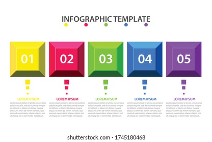 Presentación de la plantilla de infografía del negocio con 5 opciones. Ilustración vectorial.