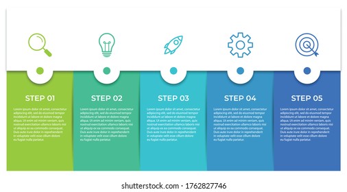 Presentation business infographic template with 5 options. Vector illustration.