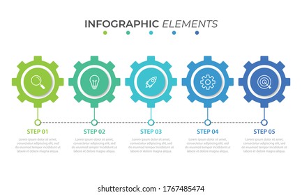 Presentation business infographic template with 5 options. Vector illustration.