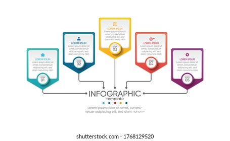 Presentation business infographic template with 5 step