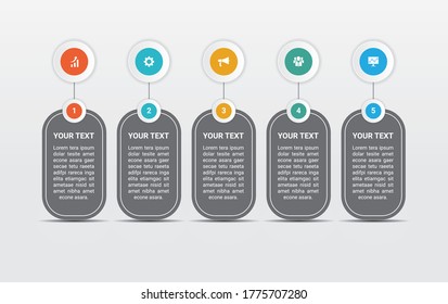 Presentation business infographic template with 5 options
