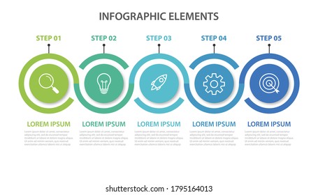 Presentation business infographic template with 5 options. Vector illustration.
