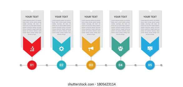 Presentation business infographic template with 5 options