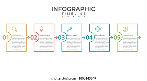 Presentation business infographic template with 5 options. Vector illustration.