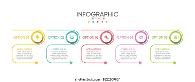 Presentation business infographic template with 5 step