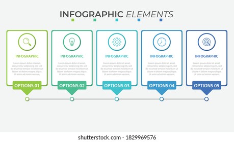 Presentation business infographic template with 5 options
