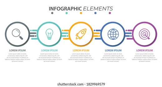 Presentation business infographic template with 5 options