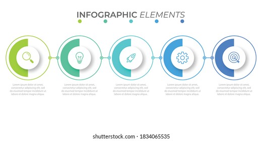 Presentation business infographic template with 5 options. Vector illustration.	