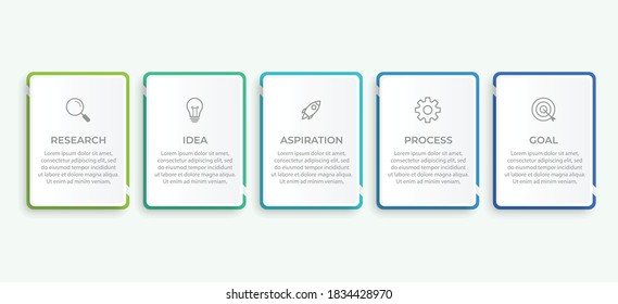 Presentation business infographic template with 5 options. Vector illustration.	