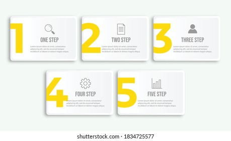 Presentation business infographic template with 5 options. vector illustration