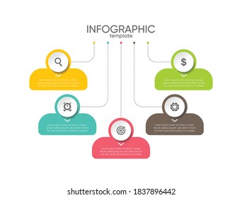 Presentation business infographic template with 5 step