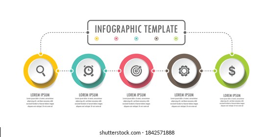 Presentation business infographic template with 5 step