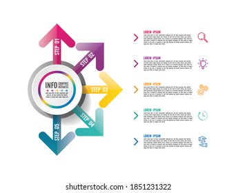 Presentation business infographic template with 5 step
