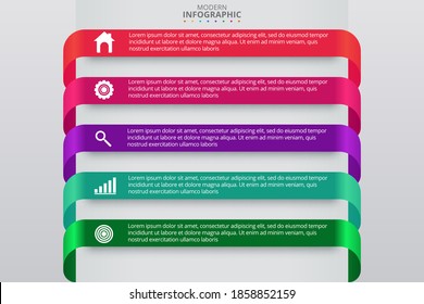 Presentation business infographic template with 5 options