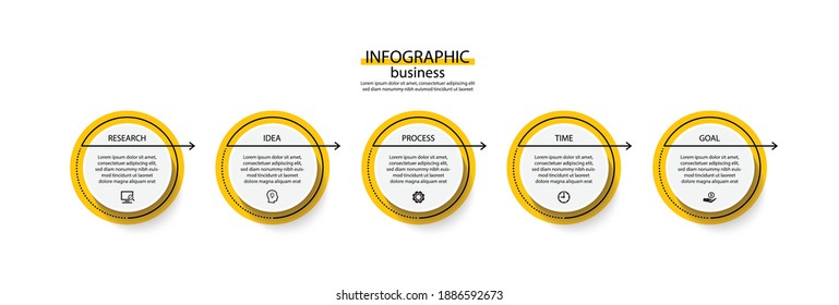 Presentation business infographic template with 5 step