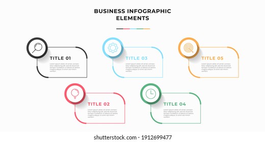 Presentation business infographic template and 5 options steps  Modern infographic design template  Creative concept five stages business project