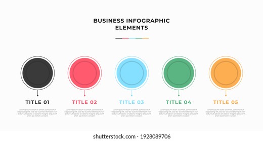 Presentation business infographic template with 5 options or steps. Modern infographic design template. Creative concept of five stages of business project