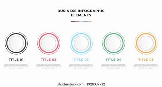Presentation business infographic template with 5 options or steps. Modern infographic design template. Creative concept of five stages of business project