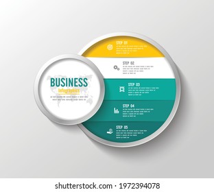 Presentation business infographic template with 5 step
