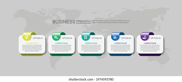 Presentation business infographic template with 5 step