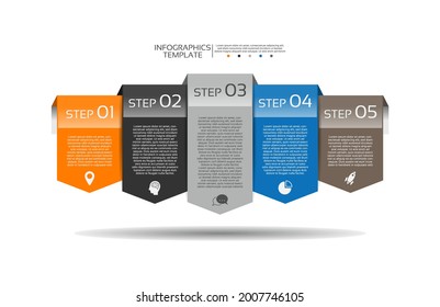 Presentation business infographic template with 5 step