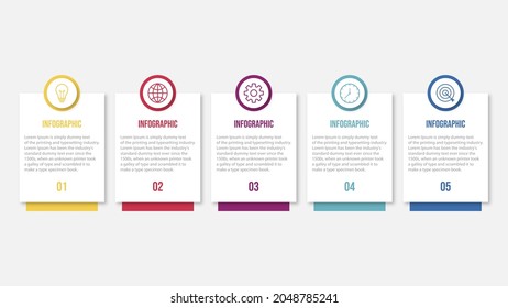 Presentation business infographic template with 5 options