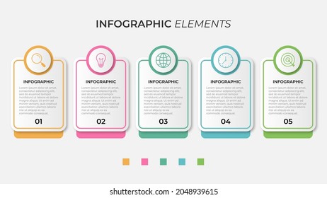 Presentation business infographic template with 5 options